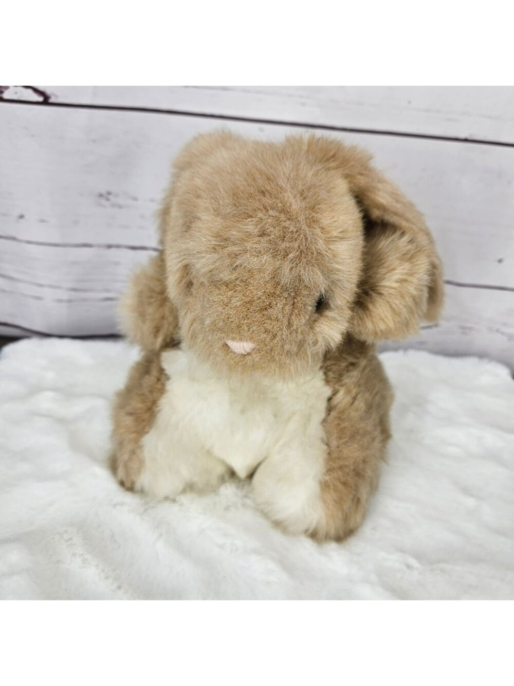 Vintage 1984 Hallmark Bunnylove Plush Brown & Ivory Bunny Rabbit Stuffed Animal